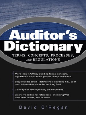 cover image of Auditor's Dictionary